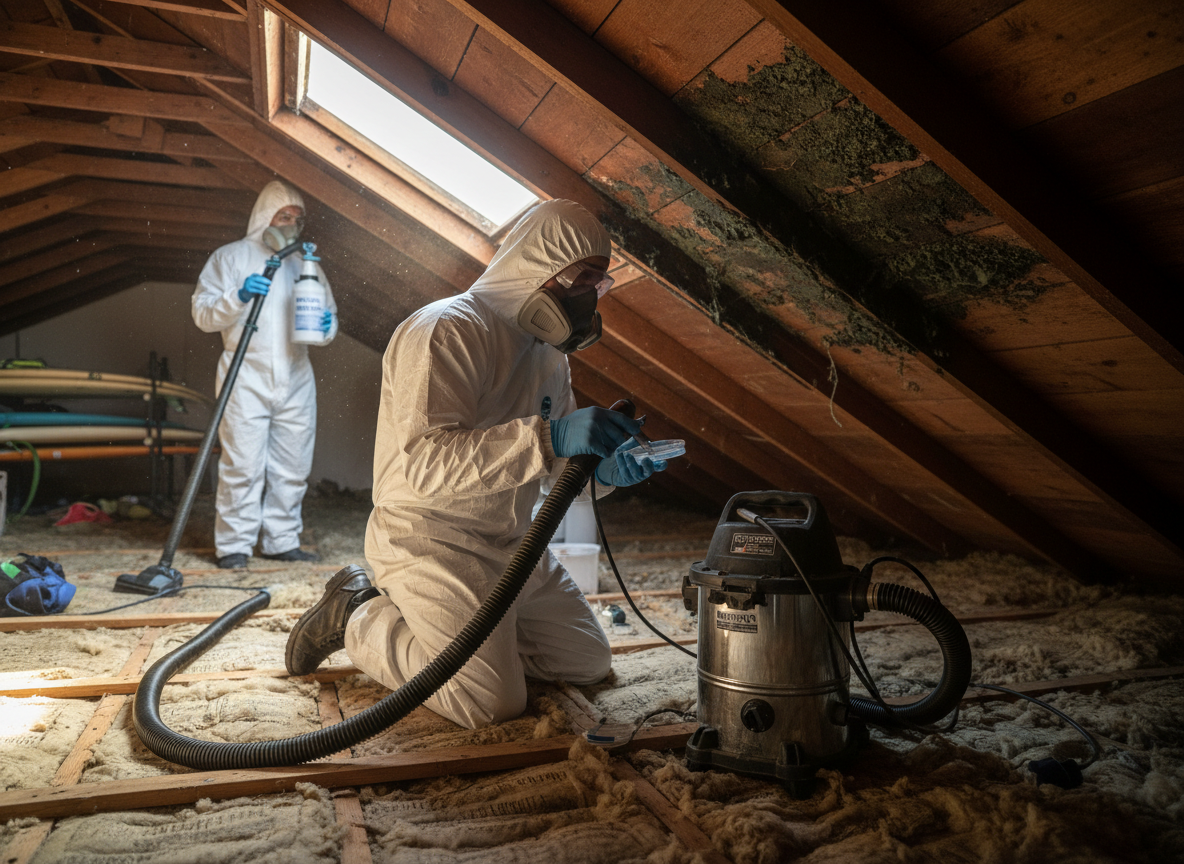 Attic mold testing and removal in Sunset Beach