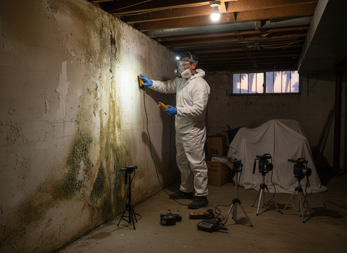 Basement mold inspection in Sunset Beach